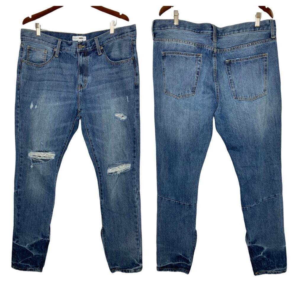 Fashion Nova Men Ankle Zippered Blue Jeans Size 38 (Altered Length)